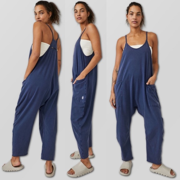 Free People Pants - Free People FP Movement Hot Shot Onesie Supernova M Navy Purple Jumpsuit